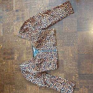 Zara leopard print bustier style crop top with long sleeves